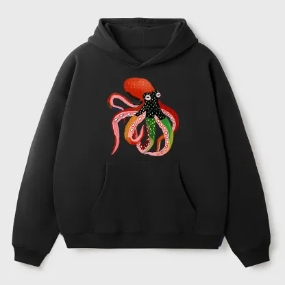Tokyo-Tiger Colorful Octopus Art Adult Fleece Hoodie