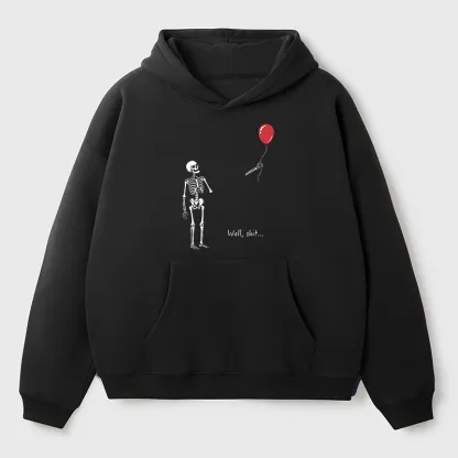 Tokyo-Tiger Skeleton Balloon Meme Adult Fleece Hoodie