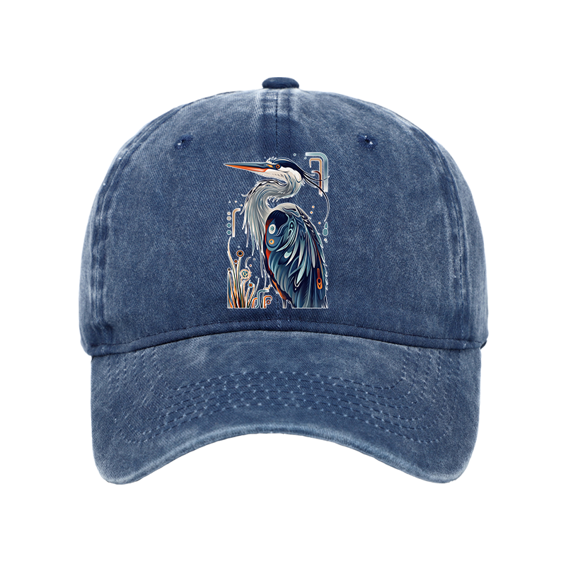 Tokyo-Tiger Stylish Blue Heron Washed Cap