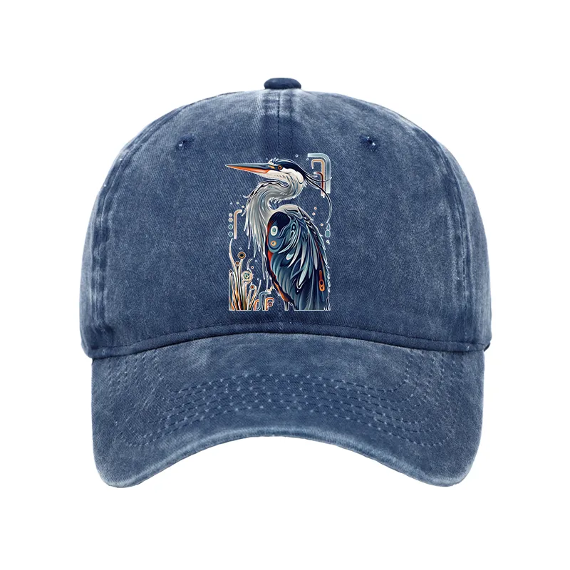 Tokyo-Tiger Stylish Blue Heron Washed Cap