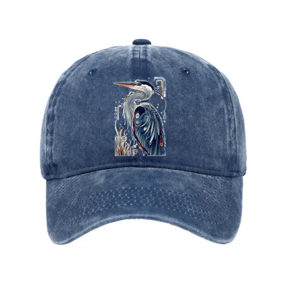 Tokyo-Tiger Stylish Blue Heron Washed Cap