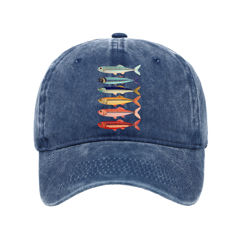 Tokyo-Tiger Colorful Fish Stack Washed Cap