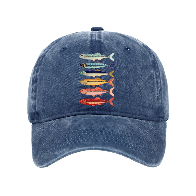 Tokyo-Tiger Colorful Fish Stack Washed Cap