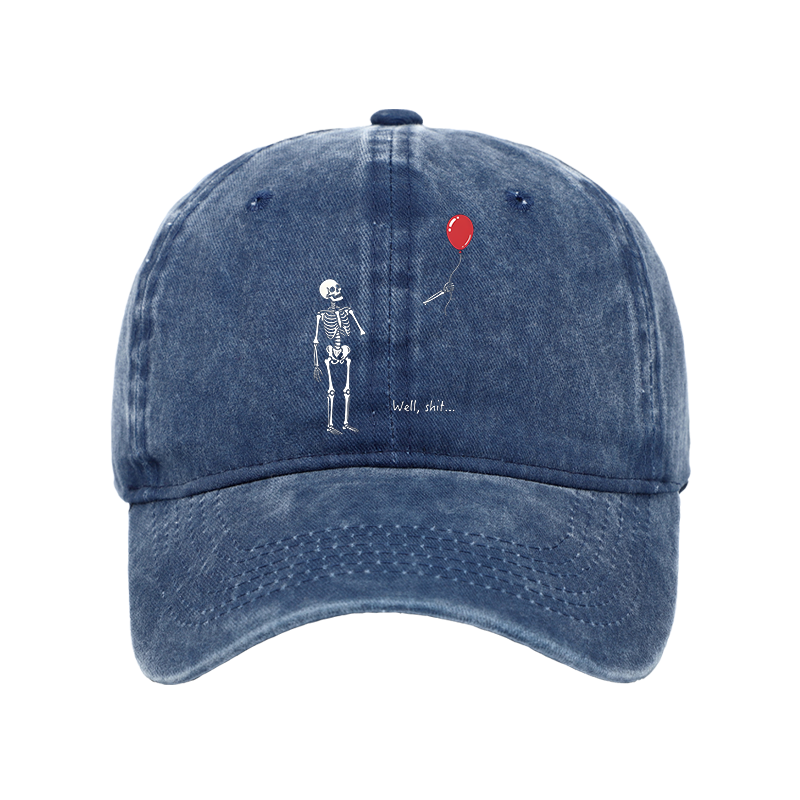 Tokyo-Tiger Skeleton Balloon Meme Washed Cap