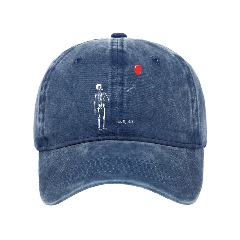 Tokyo-Tiger Skeleton Balloon Meme Washed Cap