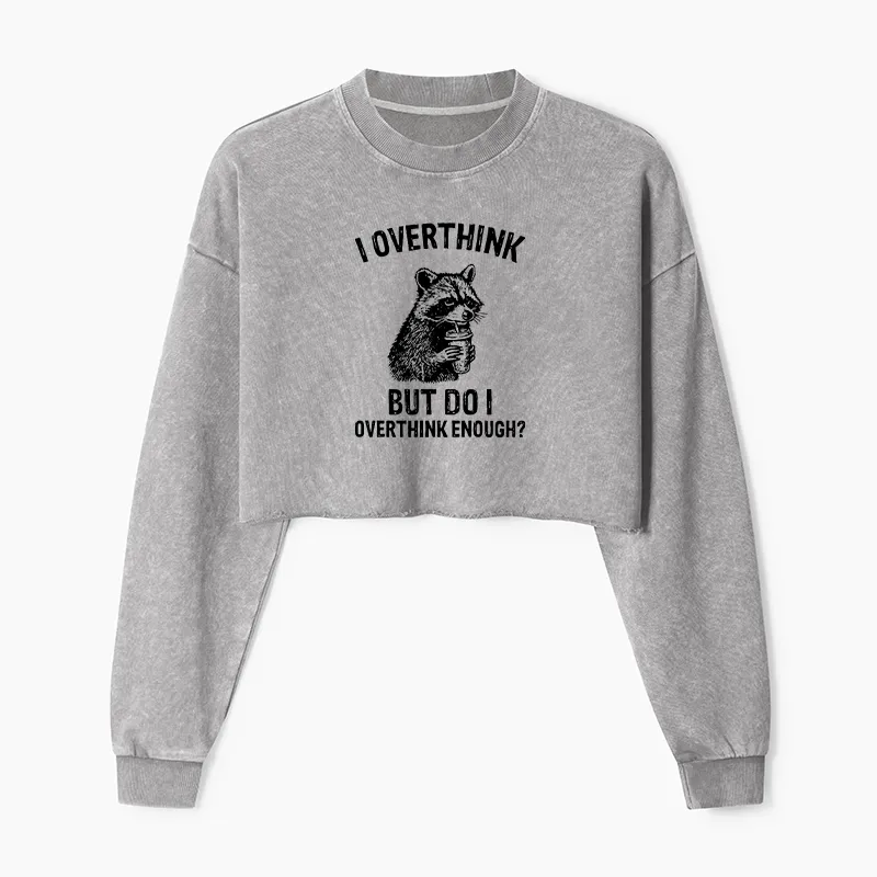 Tokyo-Tiger Constant Overthinking Washed Crop Sweatshirt Sale