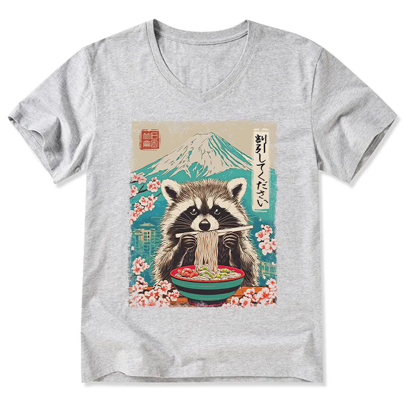 Tokyo-Tiger Please Give Raccoon A Discount V-Neck Classic T-Shirt