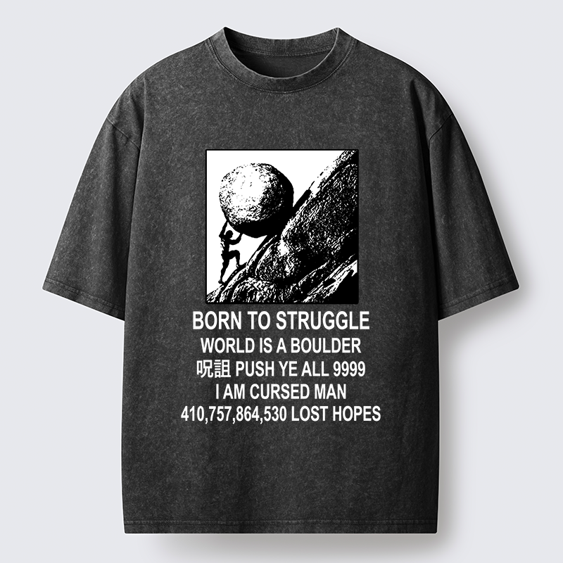 Tokyo‑Tiger Struggle Life Meme Washed T‑Shirt