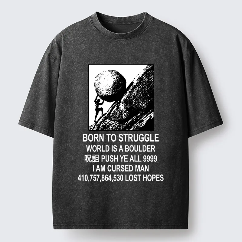 Tokyo‑Tiger Struggle Life Meme Washed T‑Shirt