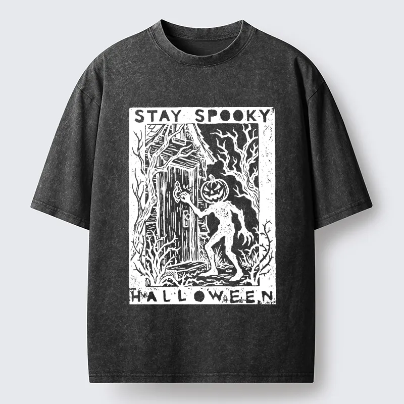 Tokyo‑Tiger Pumpkin Ghost Washed T‑Shirt