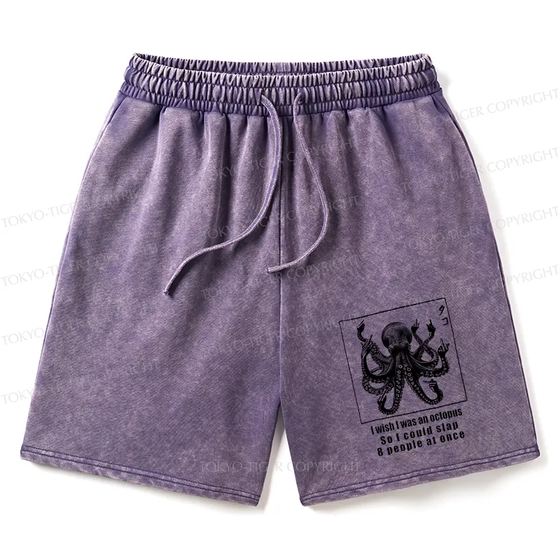 Tokyo-Tiger I Wish I Was An Octopus Japan Washed Shorts