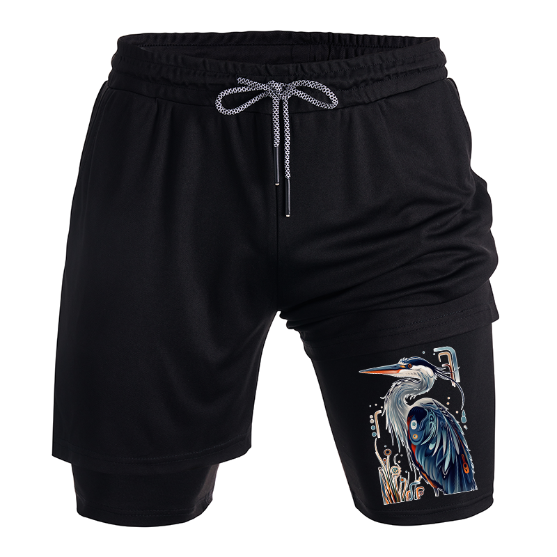 Tokyo-Tiger Stylish Blue Heron Training Shorts
