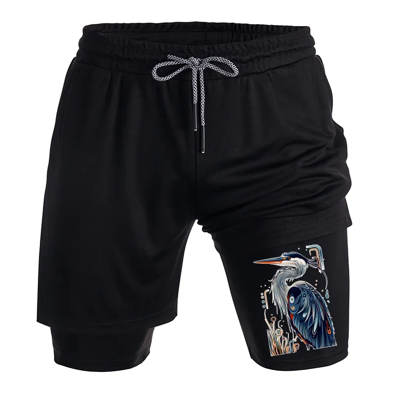 Tokyo-Tiger Stylish Blue Heron Training Shorts