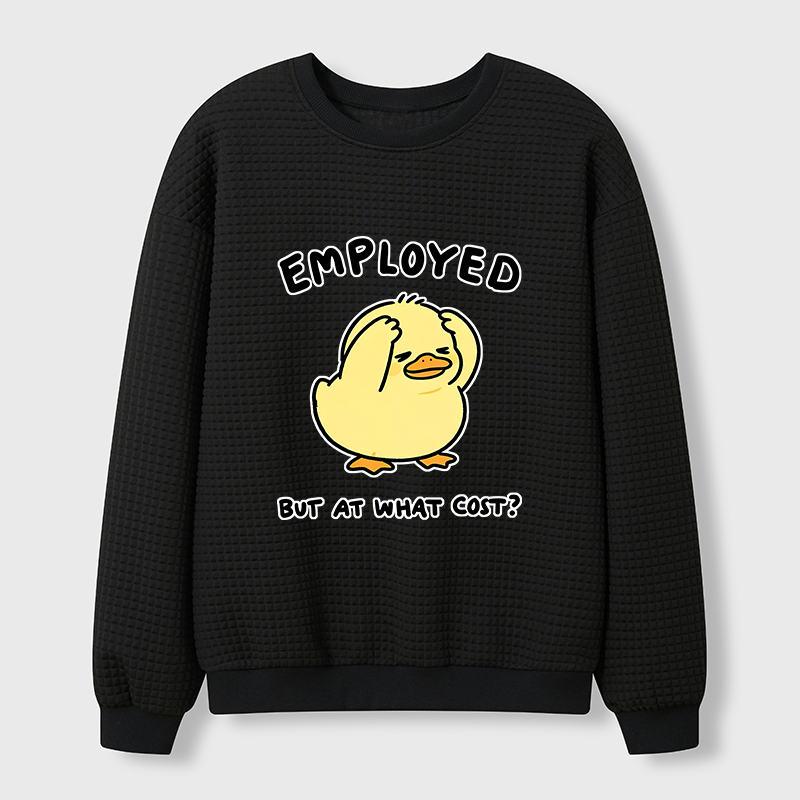 Tokyo-Tiger Funny Work Duck Waffle Sweatshirt