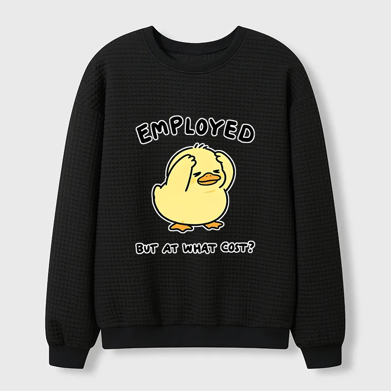 Tokyo-Tiger Funny Work Duck Waffle Sweatshirt