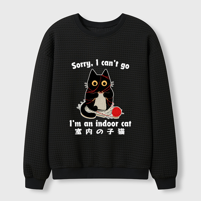 Tokyo-Tiger Indoor Cat Meme Waffle Sweatshirt