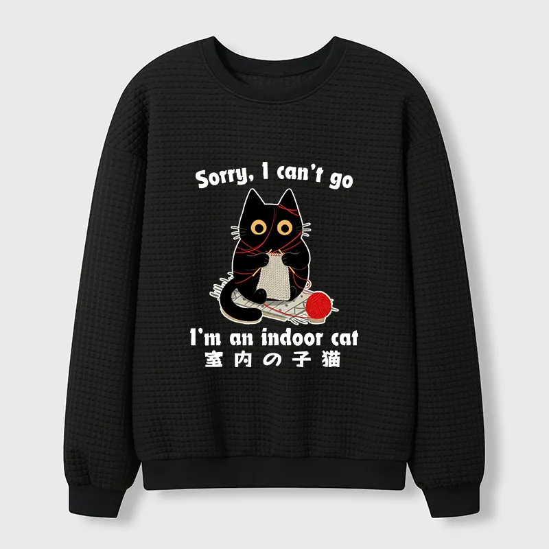 Tokyo-Tiger Indoor Cat Meme Waffle Sweatshirt