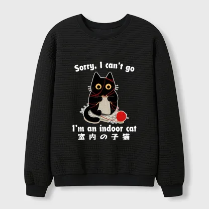 Tokyo-Tiger Indoor Cat Meme Waffle Sweatshirt