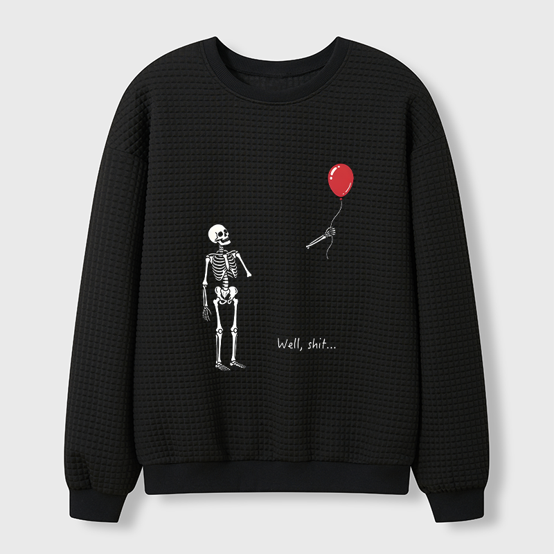 Tokyo-Tiger Skeleton Balloon Meme Waffle Sweatshirt