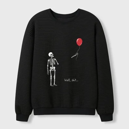 Tokyo-Tiger Skeleton Balloon Meme Waffle Sweatshirt