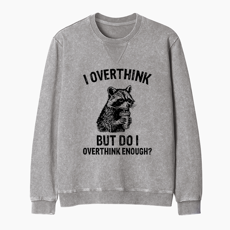 Tokyo-Tiger Constant Overthinking Washed Terry Sweatshirt