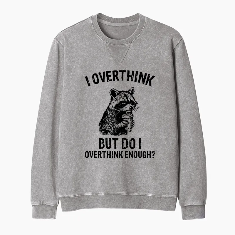 Tokyo-Tiger Constant Overthinking Washed Terry Sweatshirt