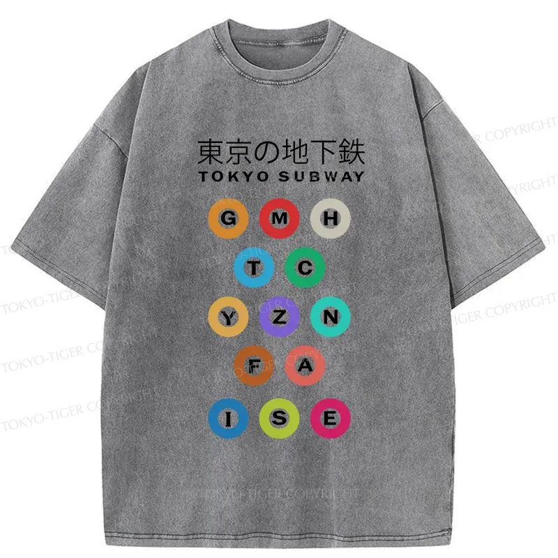 Tokyo-Tiger Tokyo Subway Washed T-Shirt