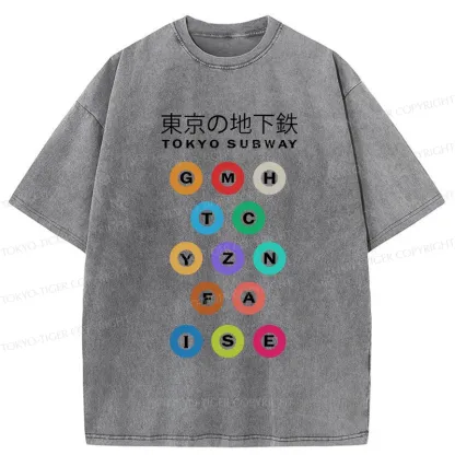 Tokyo-Tiger Tokyo Subway Washed T-Shirt