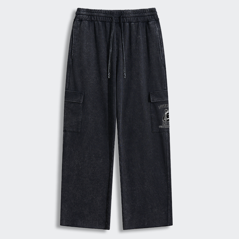Tokyo-Tiger Constant Overthinking Washed Utility Sweatpants