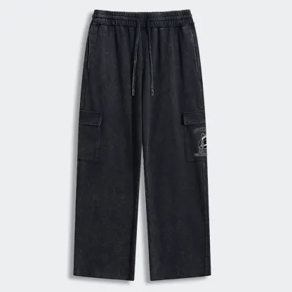 Tokyo-Tiger Constant Overthinking Washed Utility Sweatpants