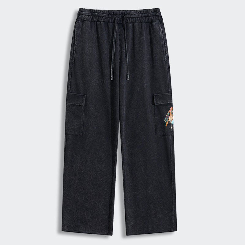 Tokyo-Tiger Sparkly Wild Bird Washed Utility Sweatpants