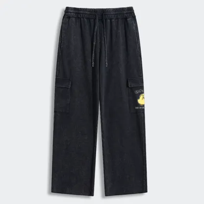 Tokyo-Tiger Funny Work Duck Washed Utility Sweatpants