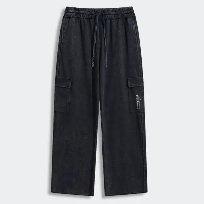 Tokyo-Tiger Skeleton Balloon Meme Washed Utility Sweatpants