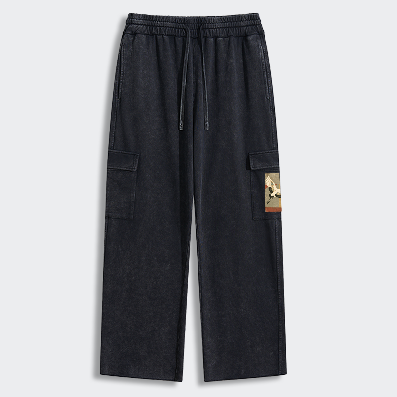 Tokyo-Tiger Crane Spirit Washed Utility Sweatpants