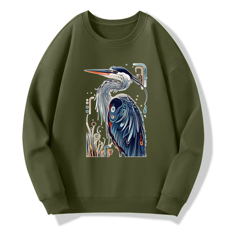 Tokyo-Tiger Stylish Blue Heron Classic Sweatshirt