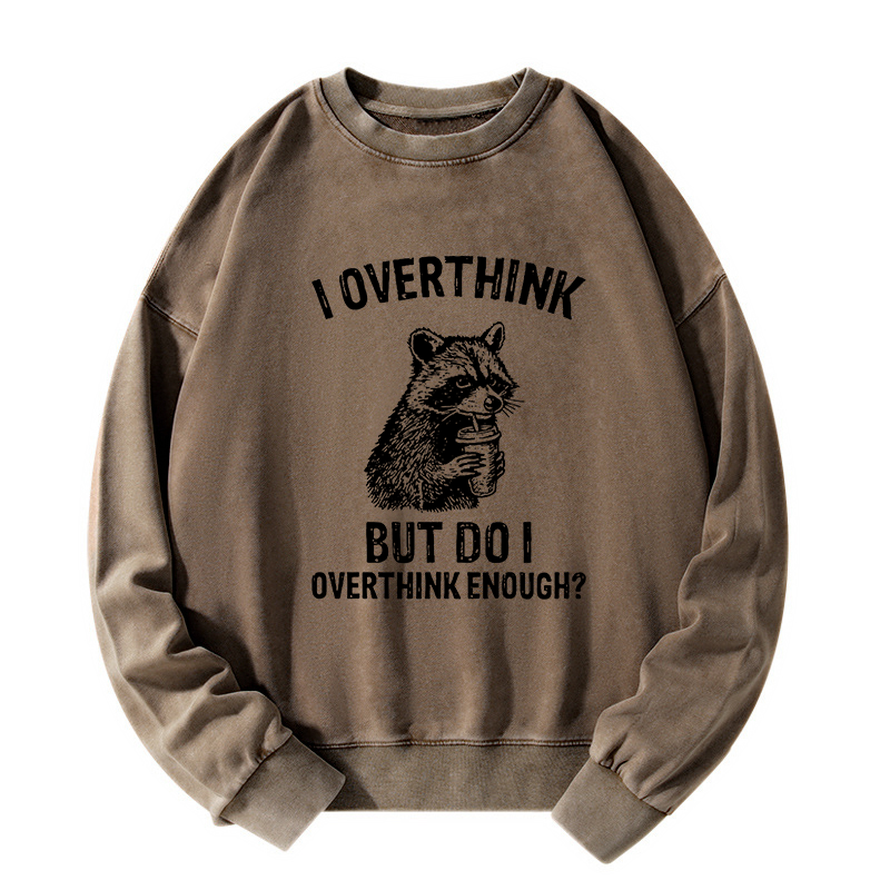 Tokyo-Tiger Constant Overthinking Washed Sweatshirt