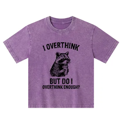 Tokyo-Tiger Constant Overthinking Kids Washed T-Shirt