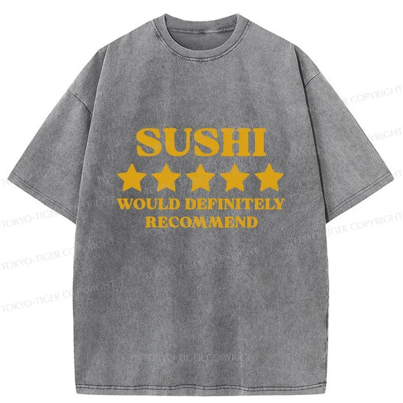 Tokyo-Tiger Recommended Sushi Washed T-Shirt