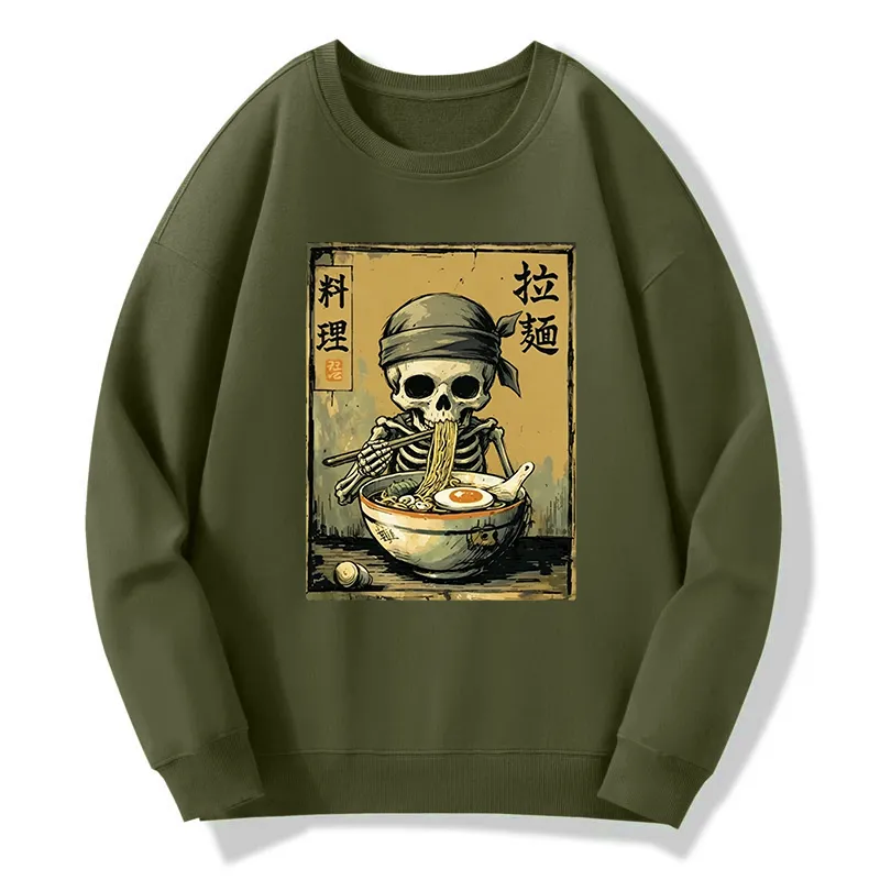 Tokyo-Tiger Funny Skeleton Ramen Classic Sweatshirt