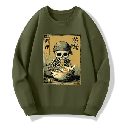 Tokyo-Tiger Funny Skeleton Ramen Classic Sweatshirt