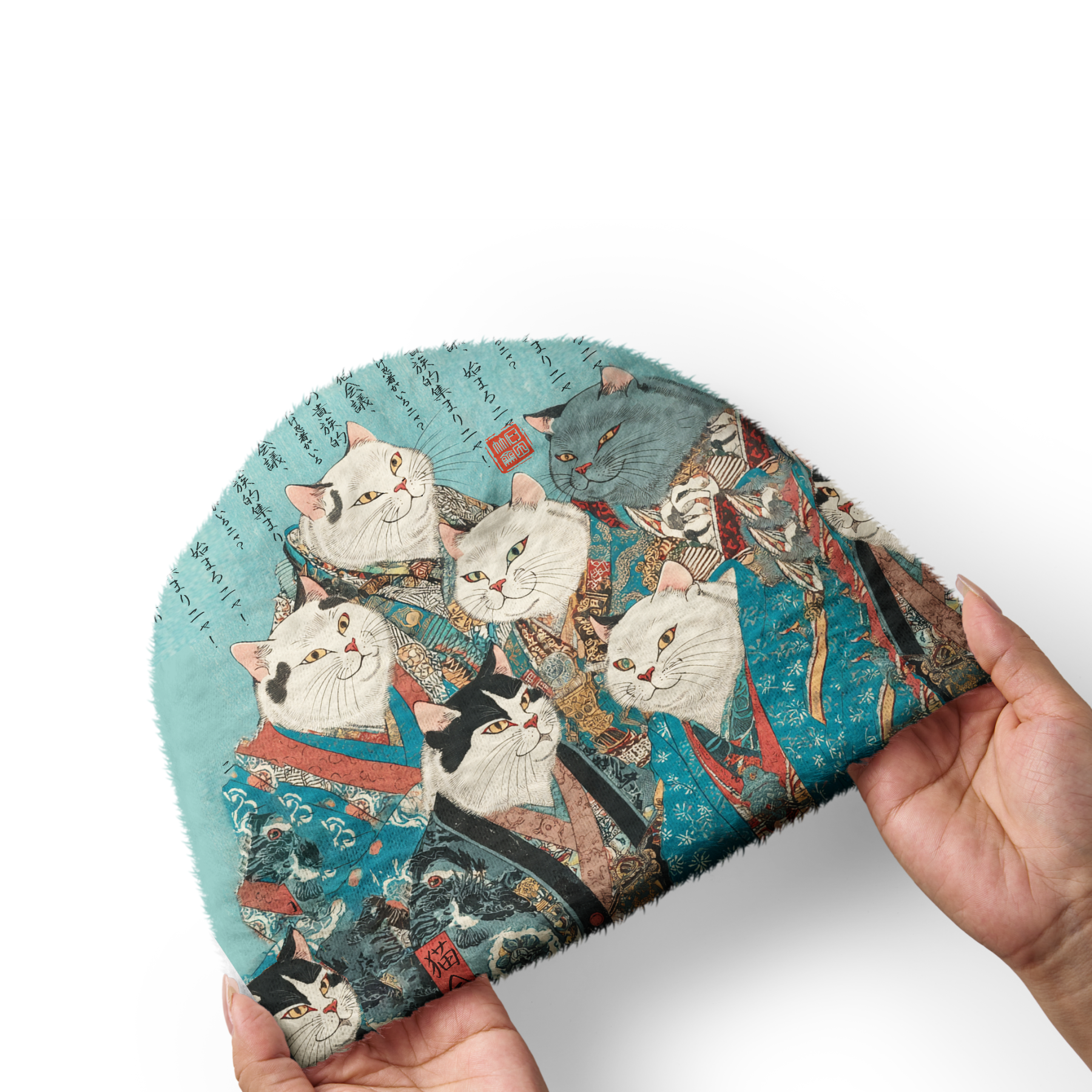 Tokyo-Tiger Formal Gathering of Ukiyo-e Cat Nobles Fuzzy Beanie