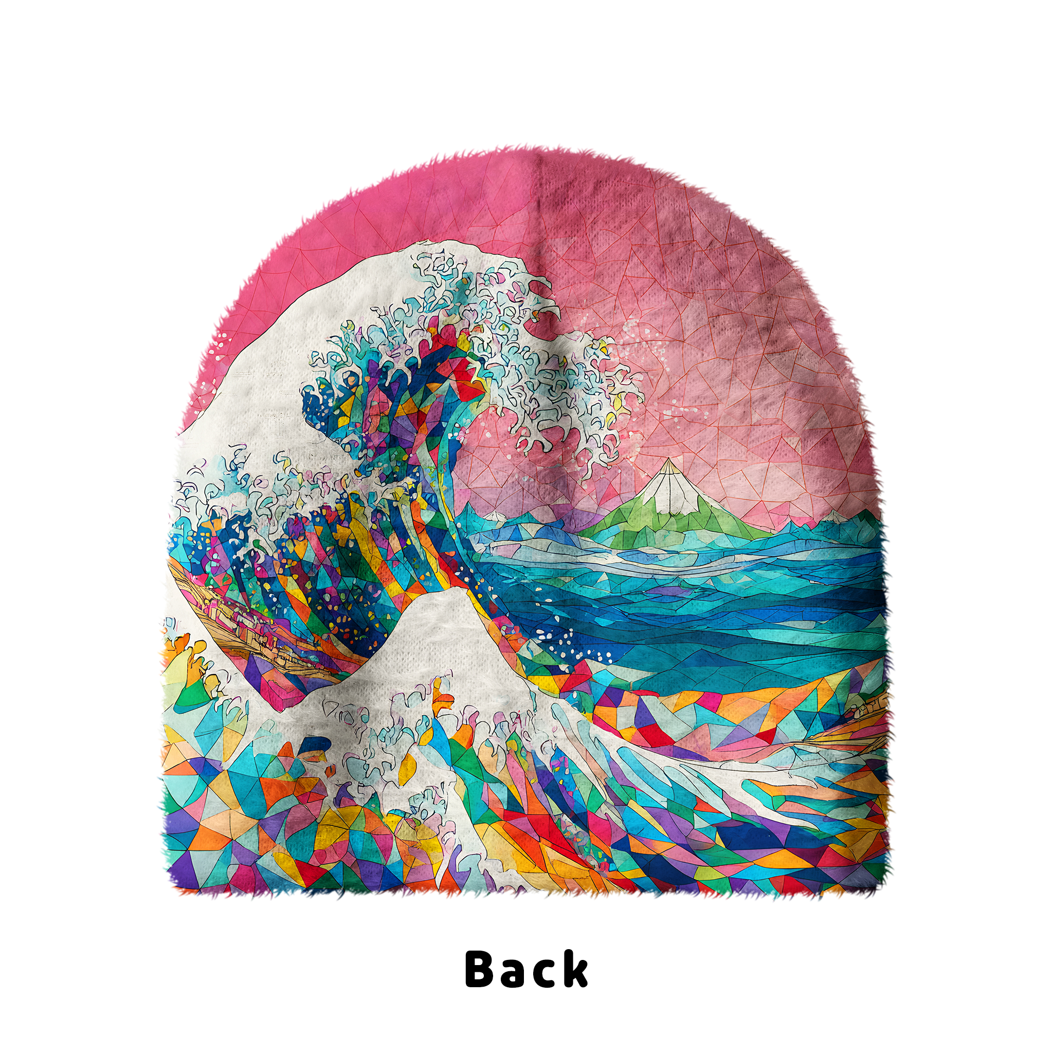 Tokyo-Tiger Colorful Prismatic Wave Fuzzy Beanie