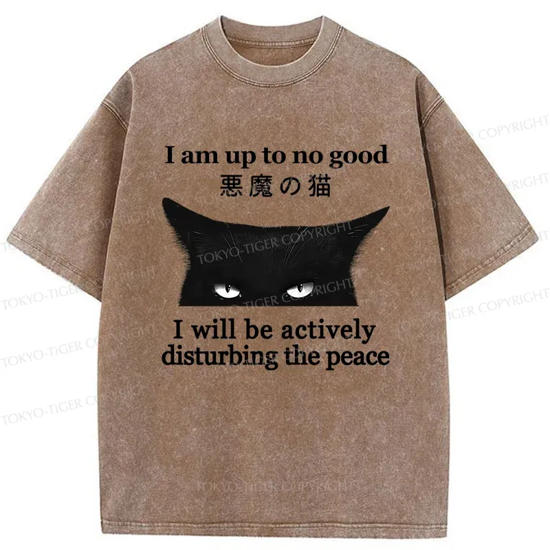 Tokyo-Tiger Cat Disturbing The Peace Washed T-Shirt