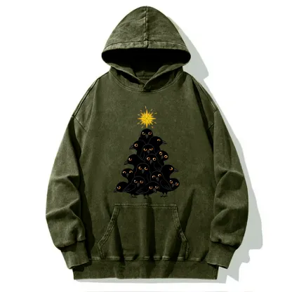 Tokyo-Tiger Crow Christmas Tree Washed Hoodie