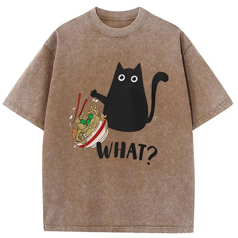 Tokyo-Tiger Naughty Cat Japanese Washed T-Shirt