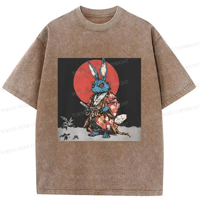 Tokyo-Tiger Easter Samurai Bunny Washed T-Shirt