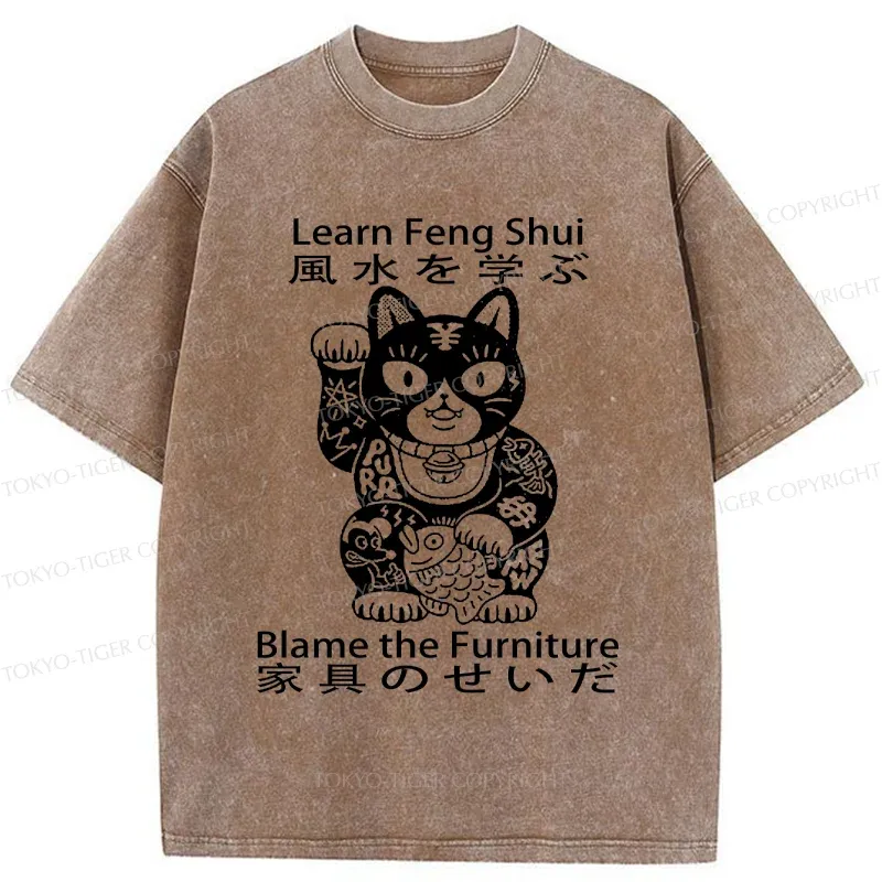 Tokyo-Tiger Learn Feng Shui Washed T-Shirt