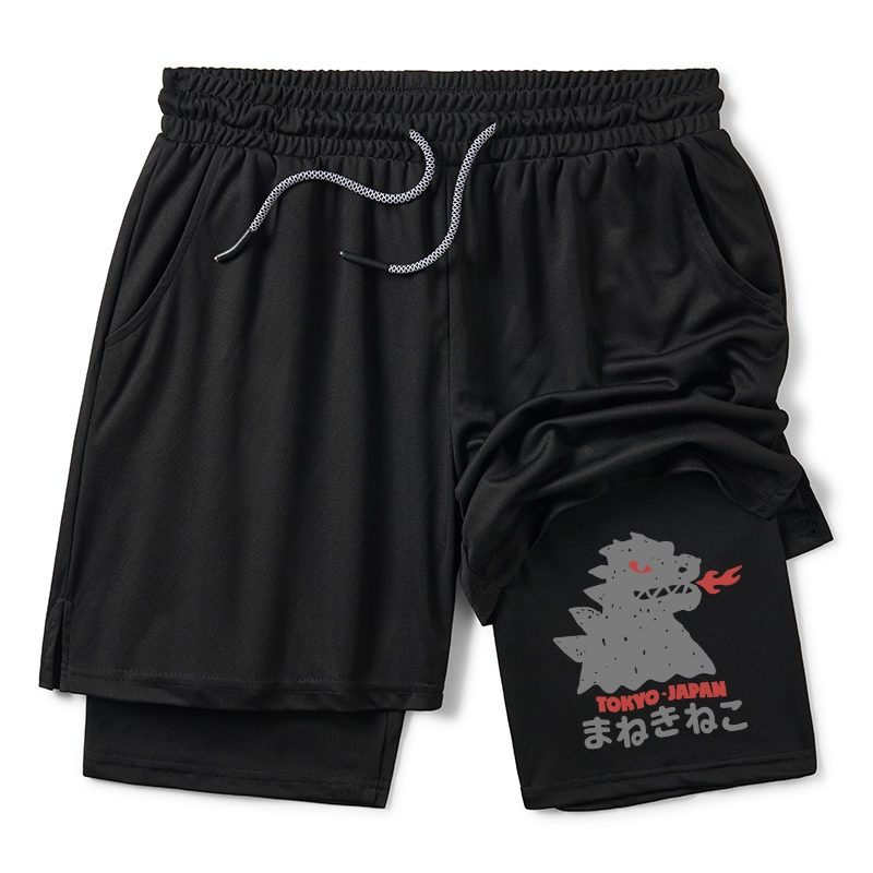 Tokyo-Tiger Japanese Fortune Cat Training Shorts