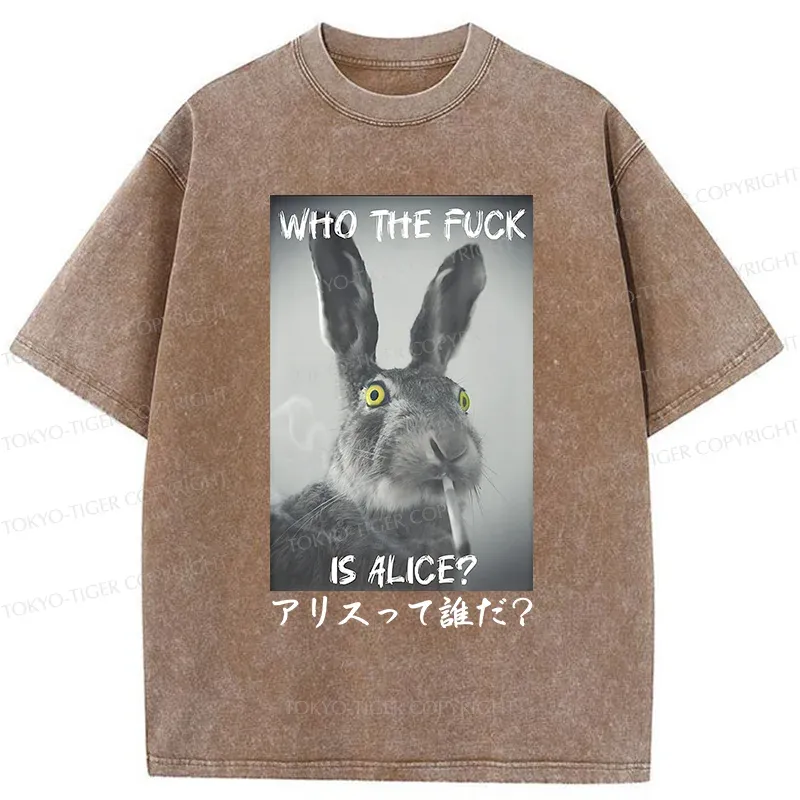 Tokyo-Tiger Who the is Alice? Washed T-Shirt