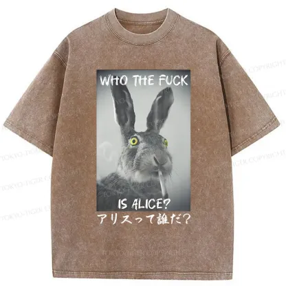 Tokyo-Tiger Who the is Alice? Washed T-Shirt